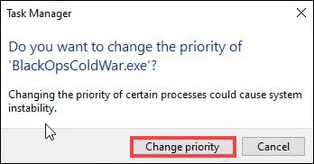 change priority call of duty black ops cold war