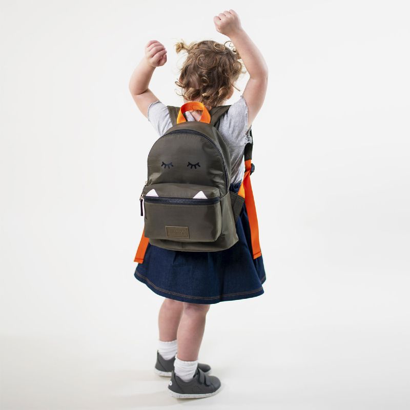 Jem and Bea Eco-Friendly Backpack Kids Olive Recycled Materials Econyl
