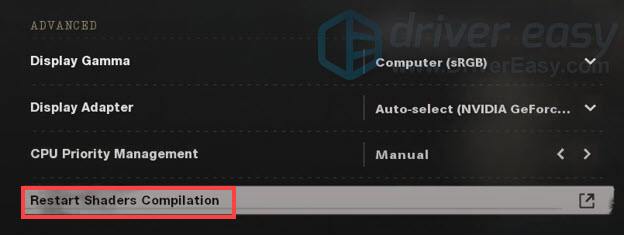 restart shaders compilation Call of Duty Black Ops Cold War low fps