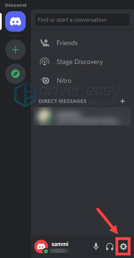open Settings in Discord